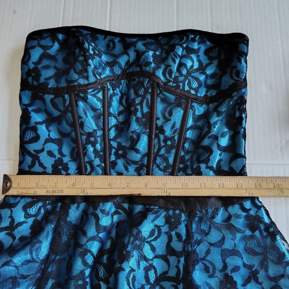 Jessica McClintock Gunne Sax Lace Corset Taffeta Chiffone Dress Size S Tag Sz 5 - Picture 10 of 16